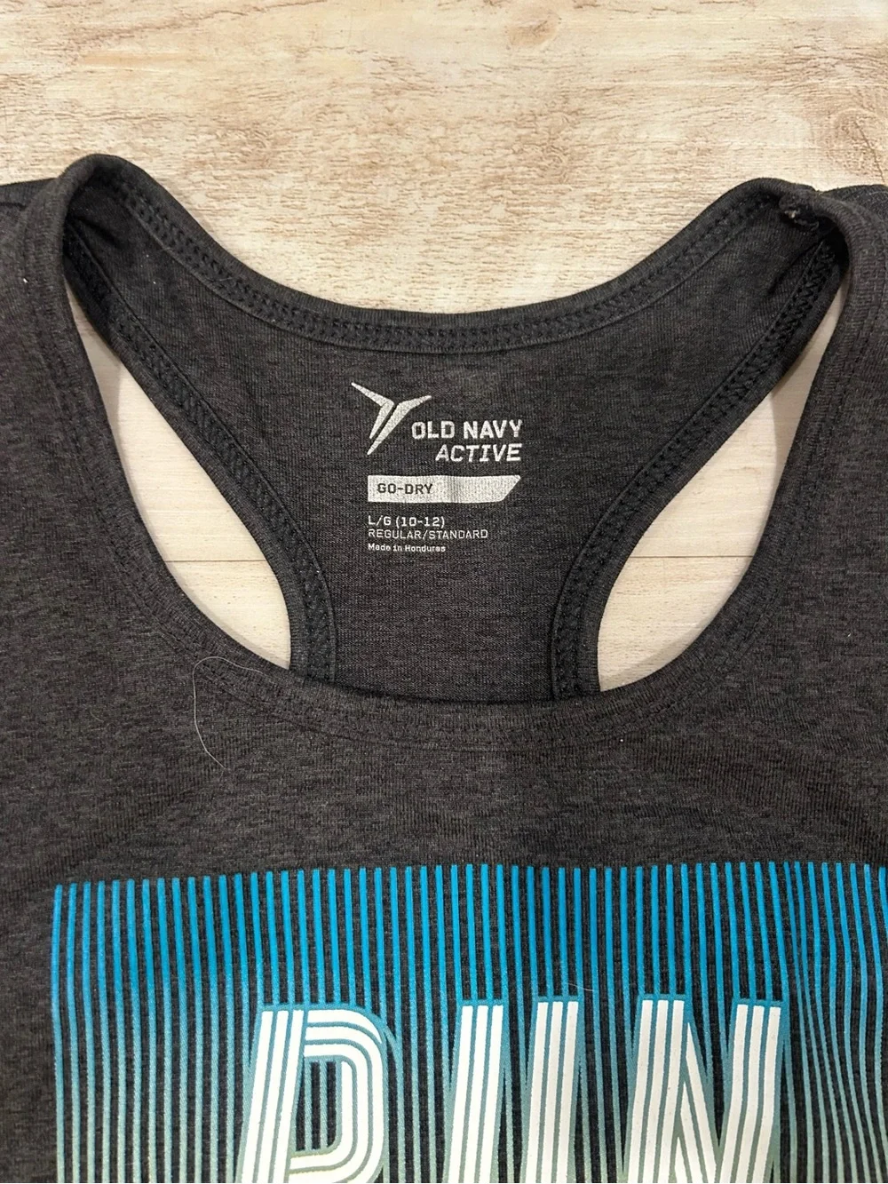 Old Navy Athletic Tanks Lot of 3: 'Run Wild' Racerback, ‘Play 2 Win’ Tank, Grey
